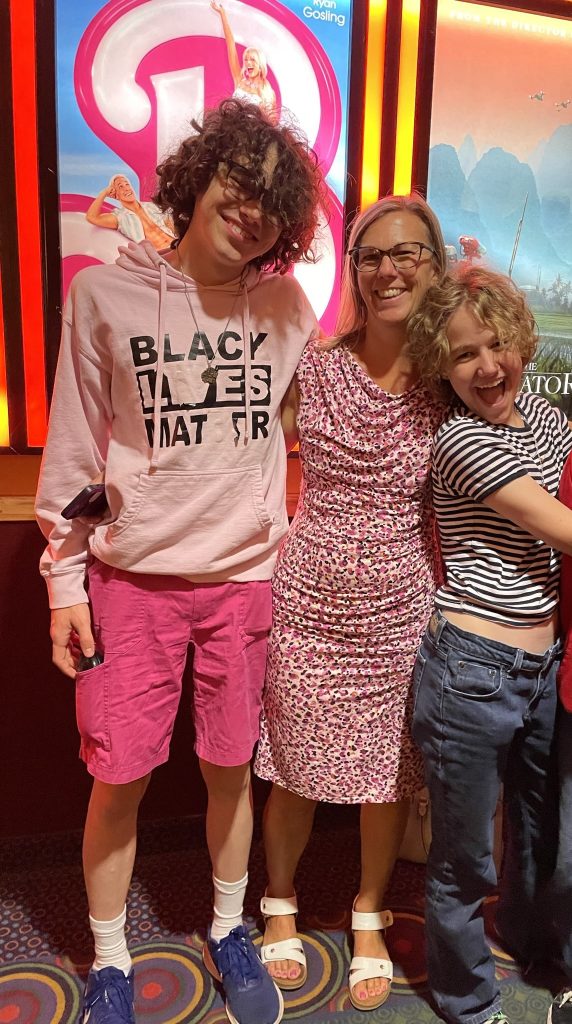 Family at Barbie movie