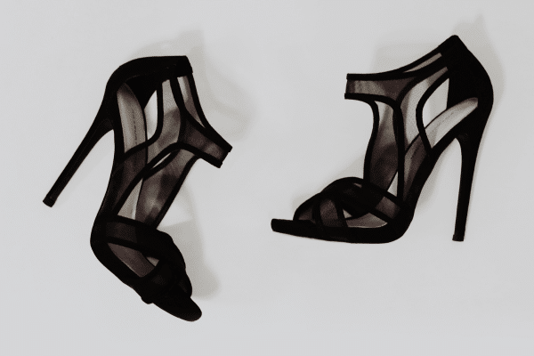 High heeled shoes