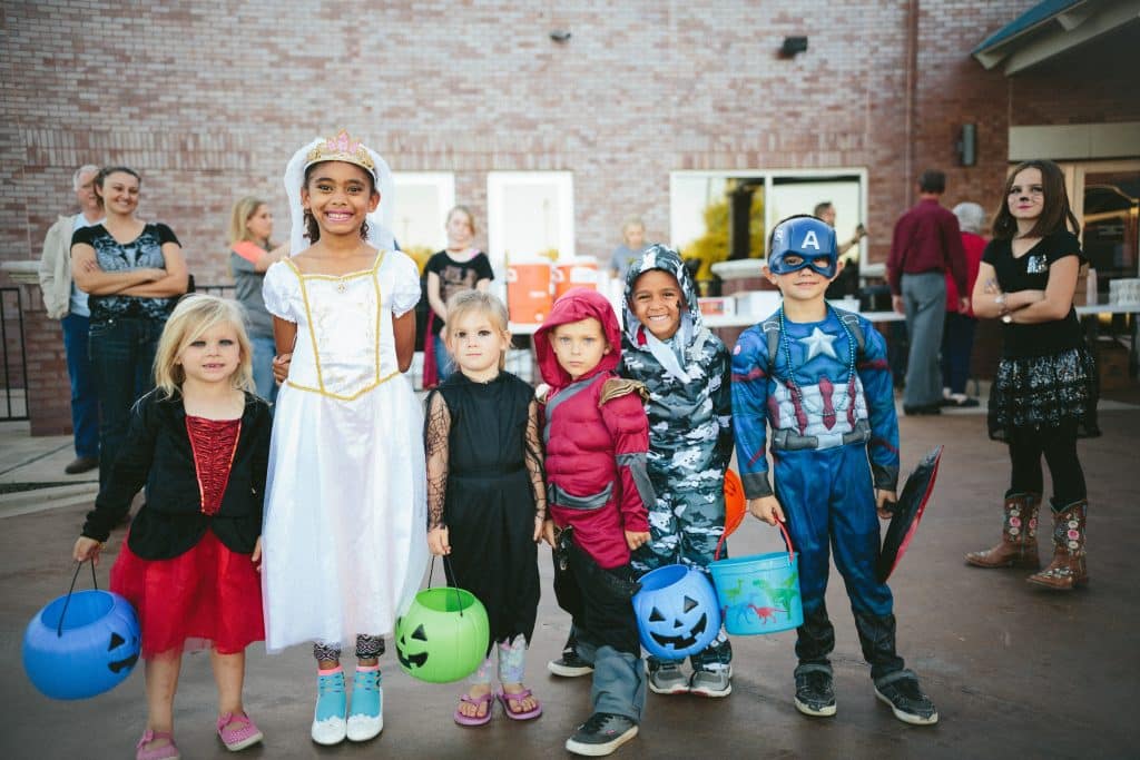 kids dressed up for Halloween