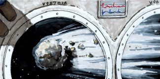 Using Art to Fundraise for Refugees and Asylum Seekers in Vermont A comet as viewed from a spacecraft