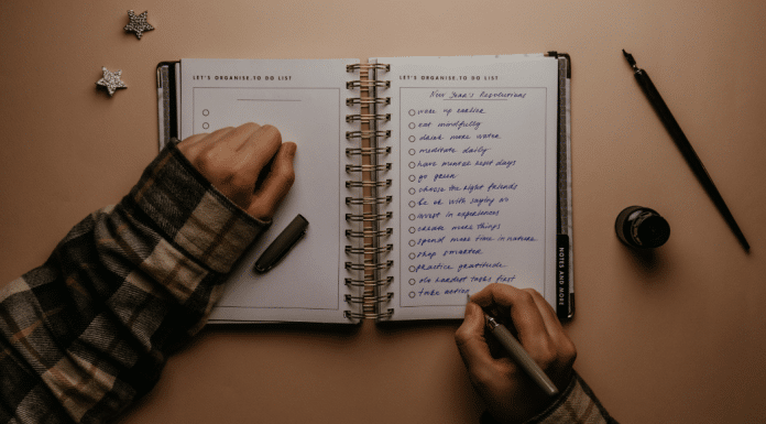 A list of new year's resolutions