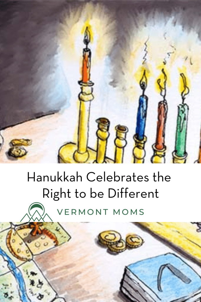 drawing of a Hanukkah menorah