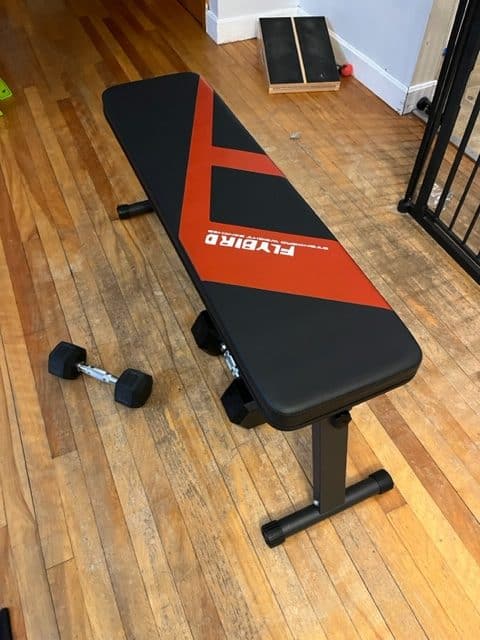 exercise bench with small weights