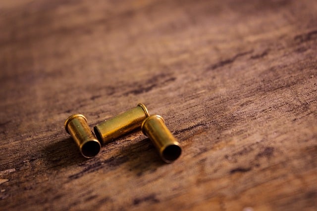 cartridges on a wooden surface
