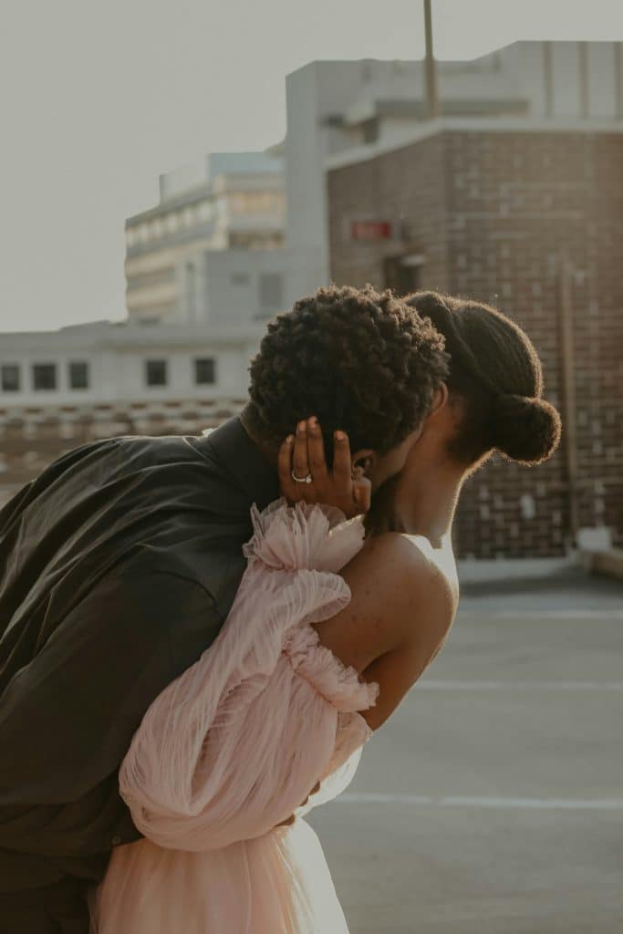 Man and woman kissing