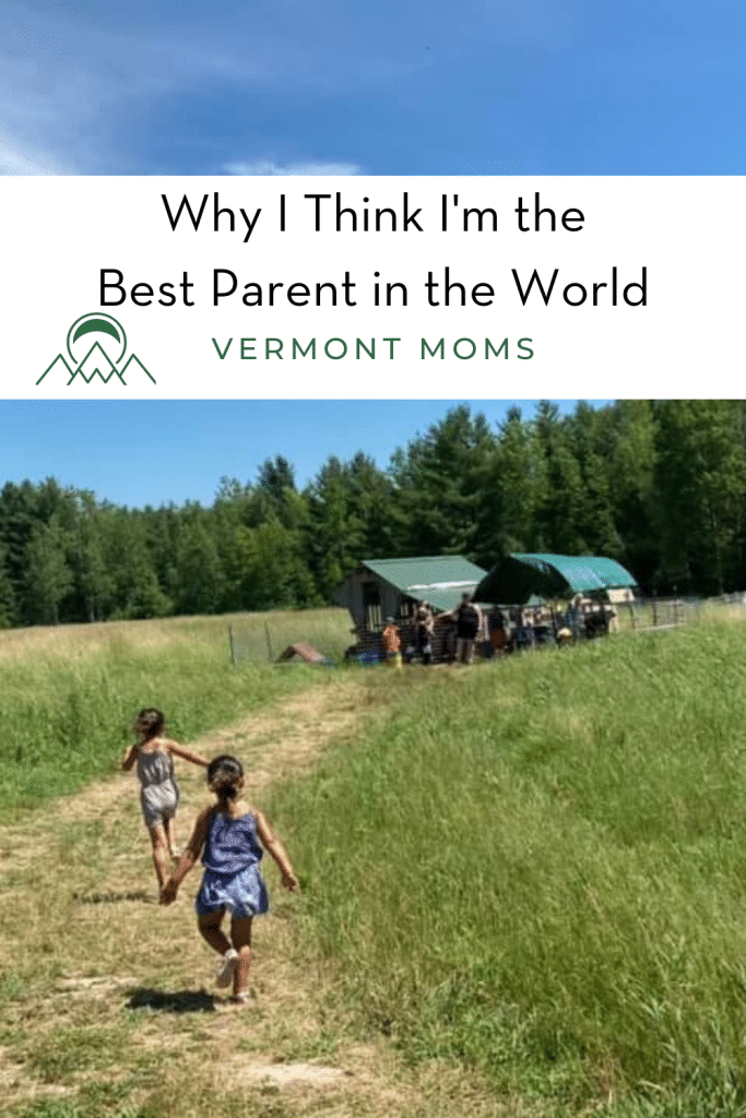 Girls running to a barn structure