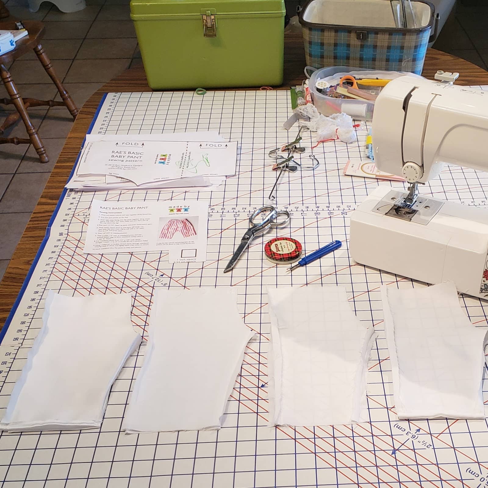 cutting the pattern for angel gowns