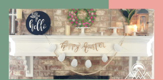 Farmhouse Easter Egg Garland: Trendy DIY Easter Decoration Featured image for a blog post about making a DIY Easter Egg Garland