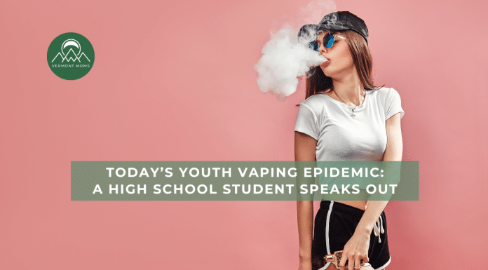 Today’s Youth Vaping Epidemic: A High School Student Speaks Out Teen girl vaping and blowing a big cloud of vapor