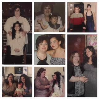 A photo collage of Stephanie and her mom for Mother's Day.