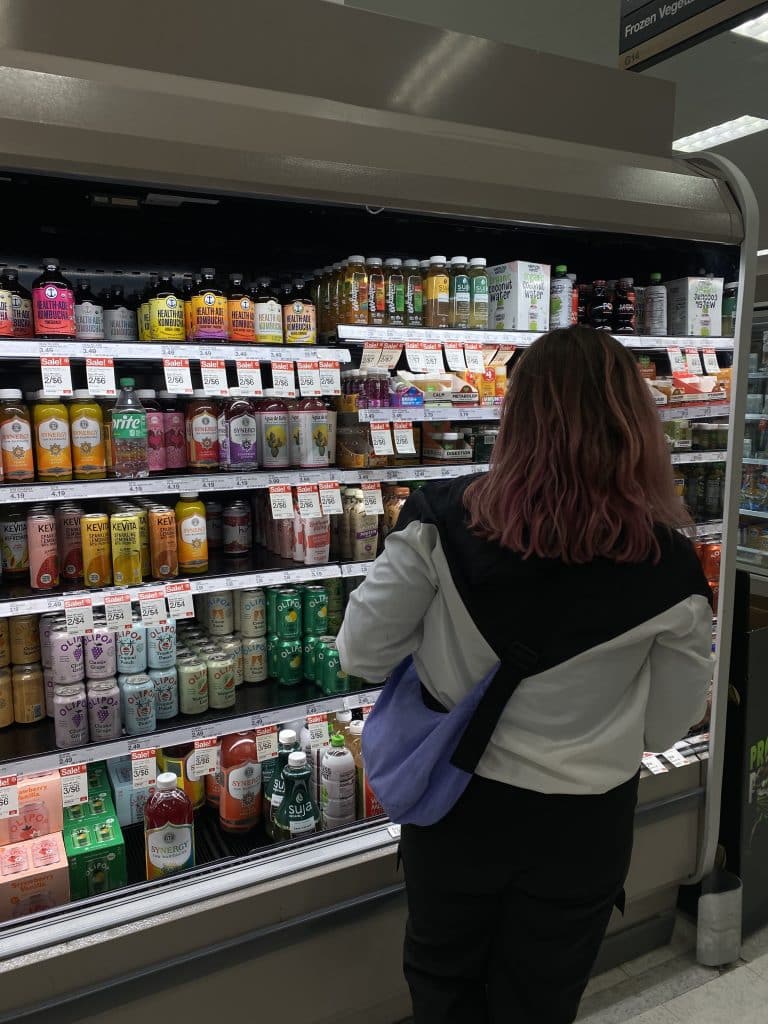 woman at the grocery store just looking 