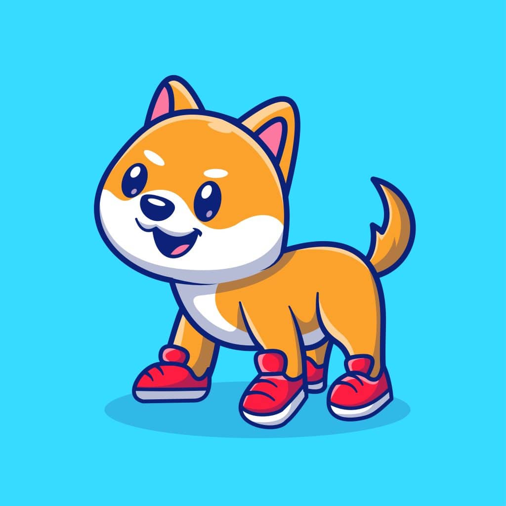 AI image of a cartoon dog wearing sneakers