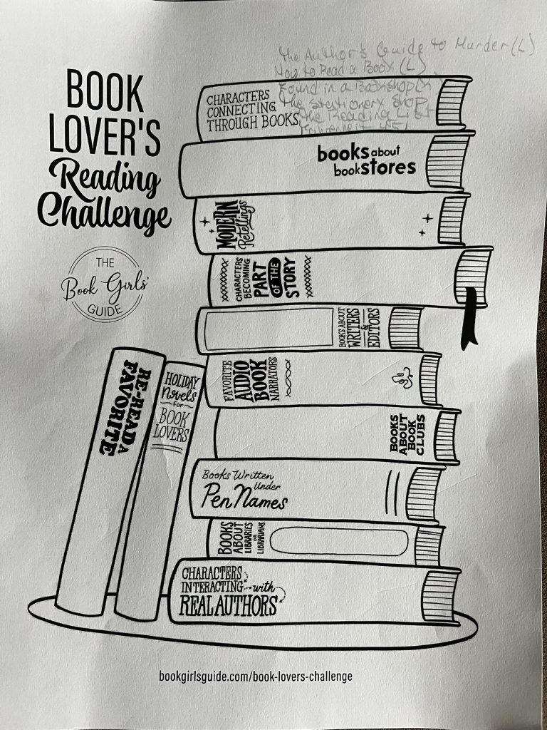 Handout from the Book Girls' Guide for the Book Lover's Reading Challenge