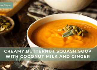 Creamy Butternut Squash Soup with Coconut Milk and Ginger