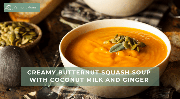 Creamy Butternut Squash Soup with Coconut Milk and Ginger