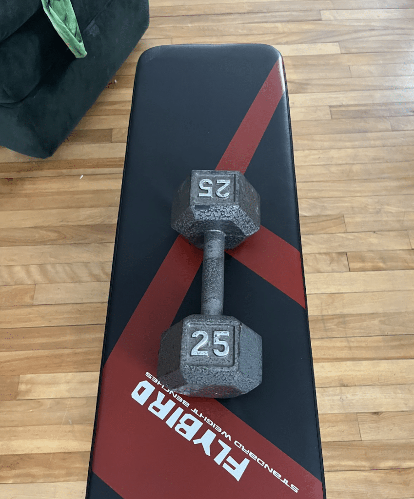 Free weight for at home exercise as a part of third baby postpartum hacks