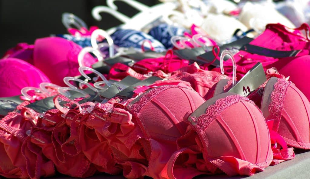 new bras on a counter